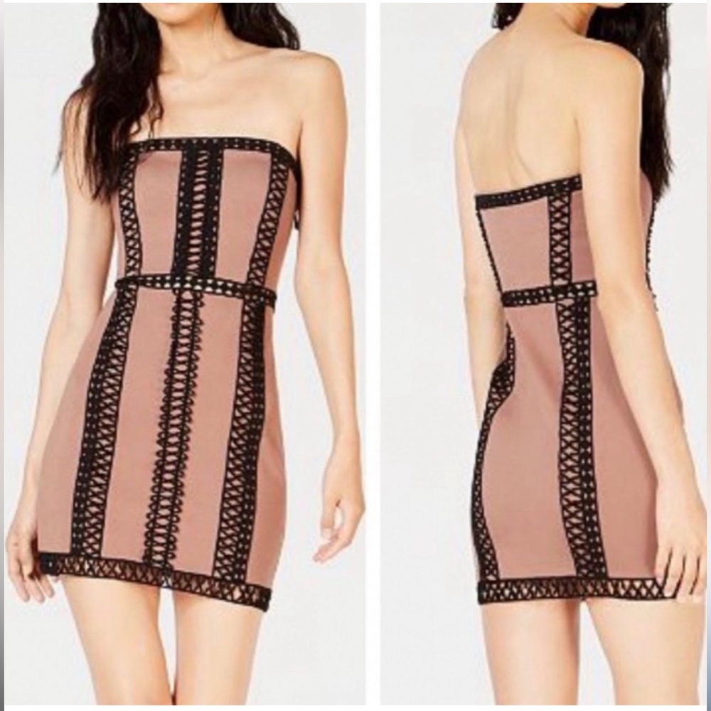 New! Free People Strapless Embroidered Dress